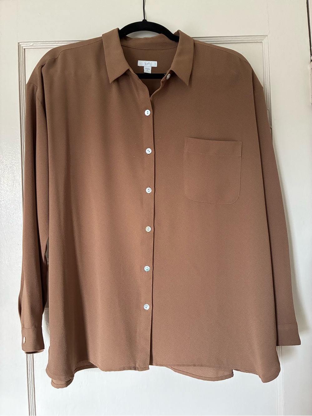 J. Jill Brown Button-Front Relaxed Blouse